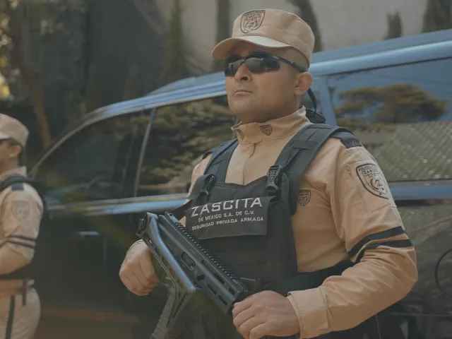 Guardia armado de Zascita de México en Ciudad de México